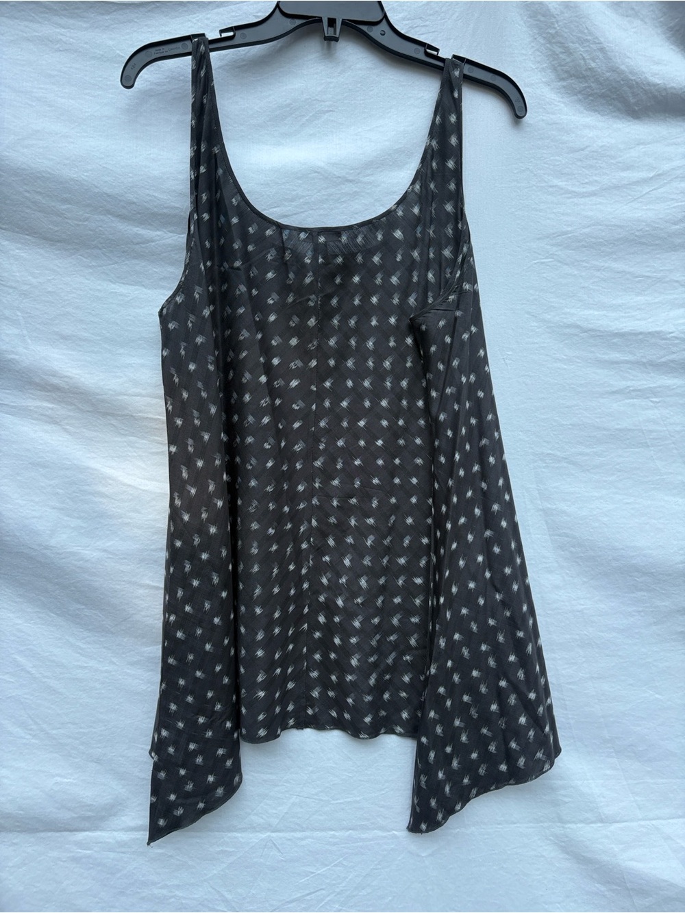 Eileen Fischer Dark Gray Printed Silk Tank Top - Picture 8 of 11